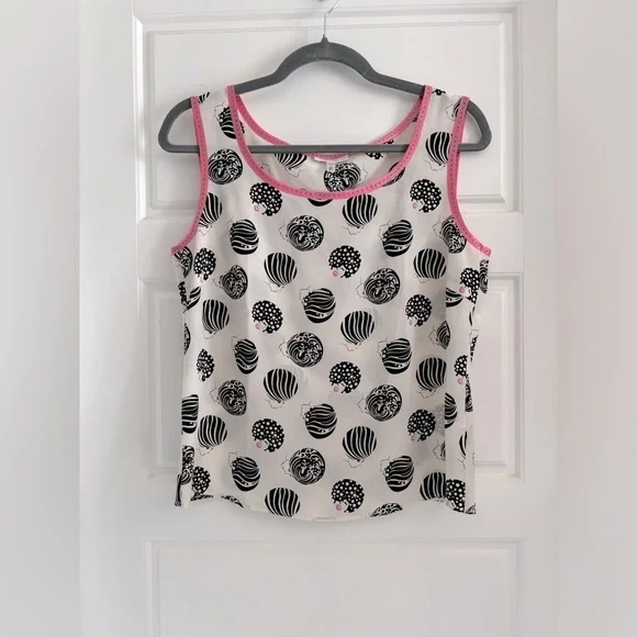 Vintage Escada 100% Silk 50’s beehive faces women black white hot pink s… - Picture 3 of 8